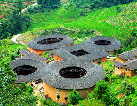 Tianluokeng-Tulou - obydlené stavby unikátní architektury